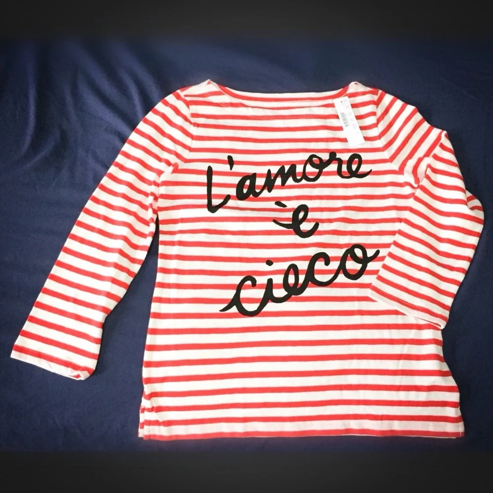 J. Crew Boatneck 3/4 Sleeve Tee - Picture 1 of 6